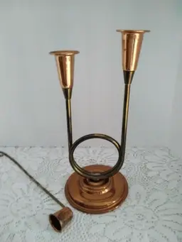 Copper Craft Guild Brass/Copper Horn Shaped Holders w/Snuffer