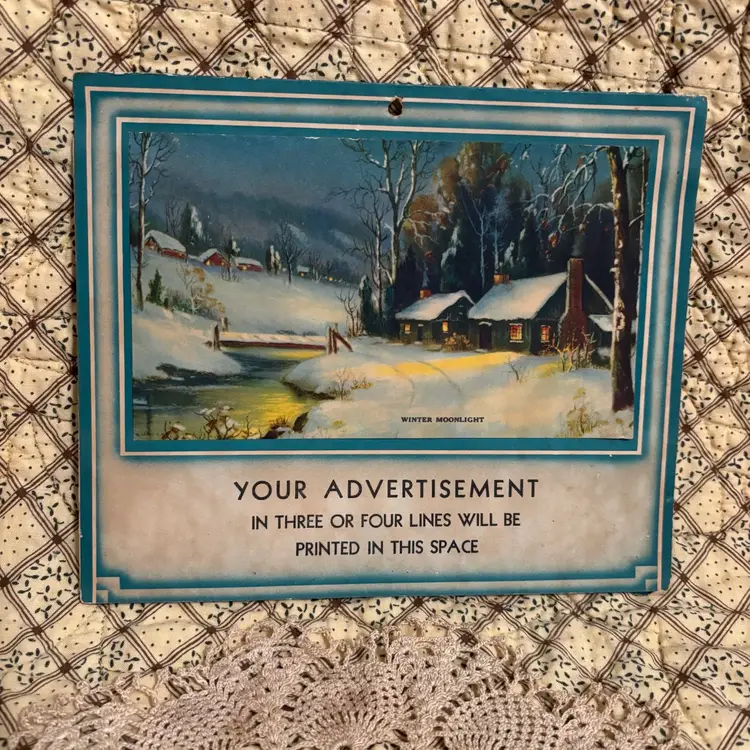 #6- 1943 Salesman Sample Advertising Calendar Holiday Theme March On Crafting