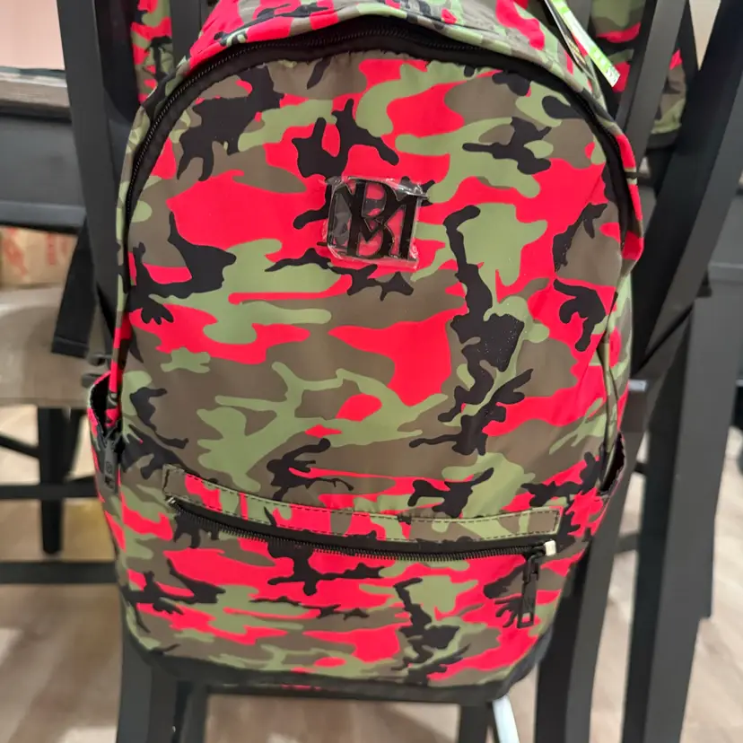 Badgley Mischka Red Camo Backpack Full Large Size Gift