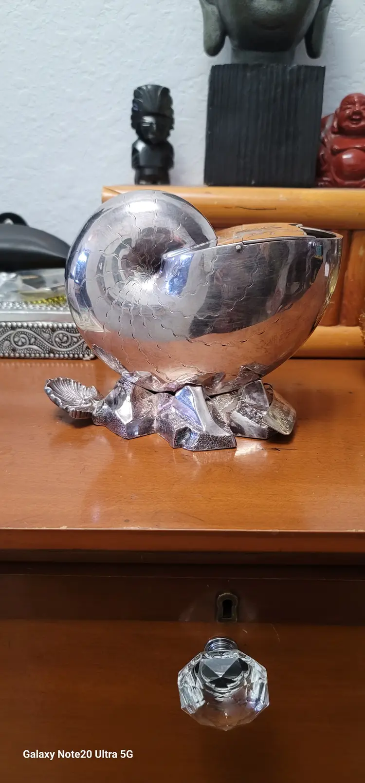 Sterling silver plated Nautilus spoon warmer (2 pictured buyers Choice of 1)