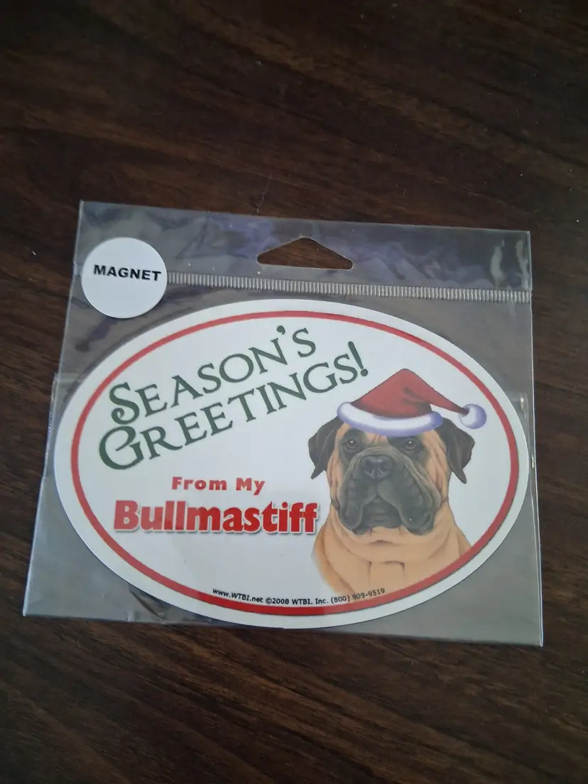 Season's Greetings Bullmastiff Magnet