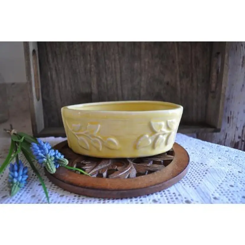 Vintage Yellow 1960’s made American Pottery Planter