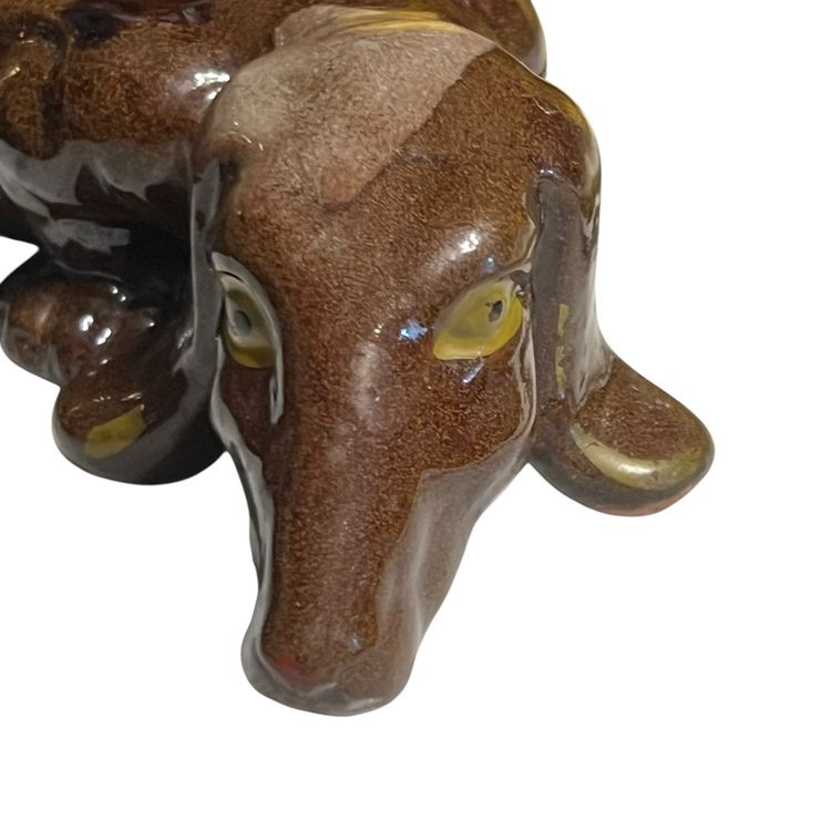 Vintage 4 Piece MCM Dachshund Hors D'Oeuvres Snack Serving Bowls Condiments Artmark Japan Drip Glaze