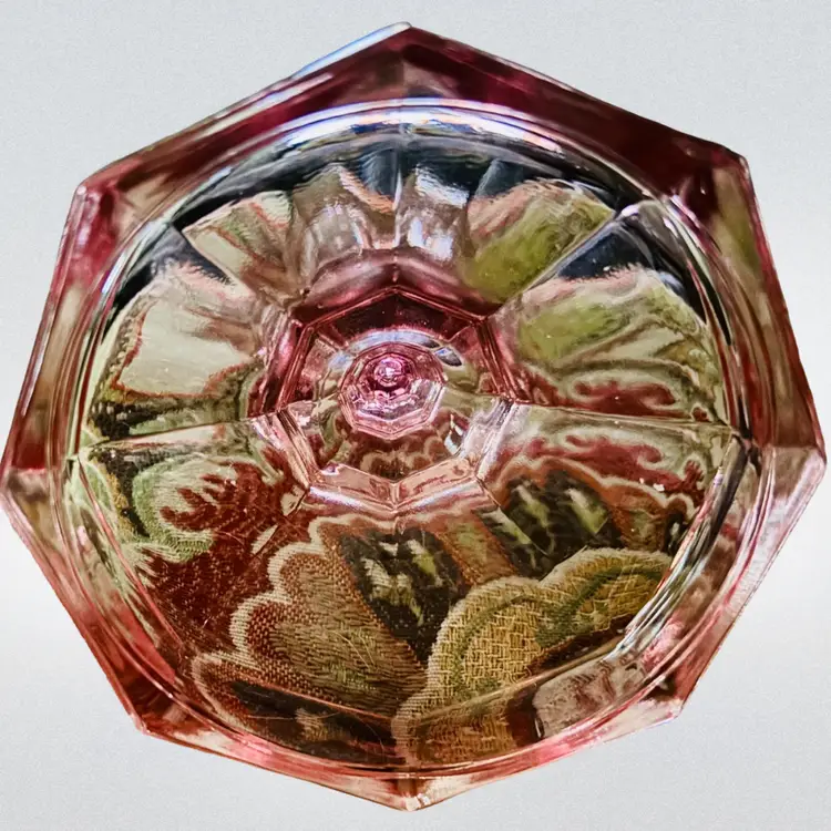 Pink Glass Candlestick 