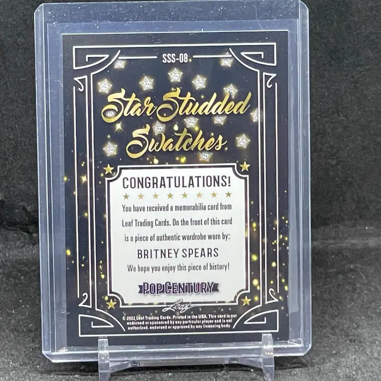 Britney Spears Leaf Pop Century Star Studded Swatches Card