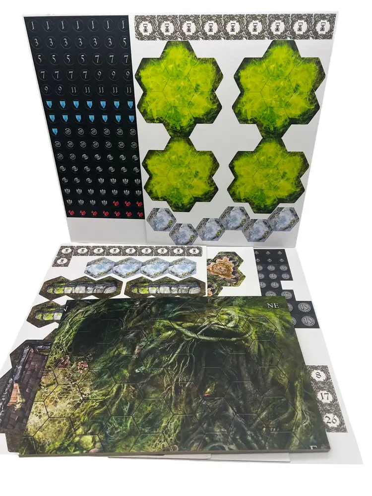 Oathsworn Into the Deepwood Map Board and 5 Unpunched Token Sheets Lot | Game Terrain Tiles Components | No Minis or Core Box