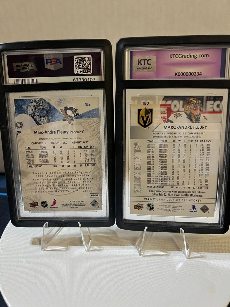 2012 Upper Deck Marc-Andre Fleury /#180 Marc-Andre Fleury PSA 10 LOT OF 2