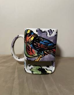 Ceramic Hand Painted Bird Mug