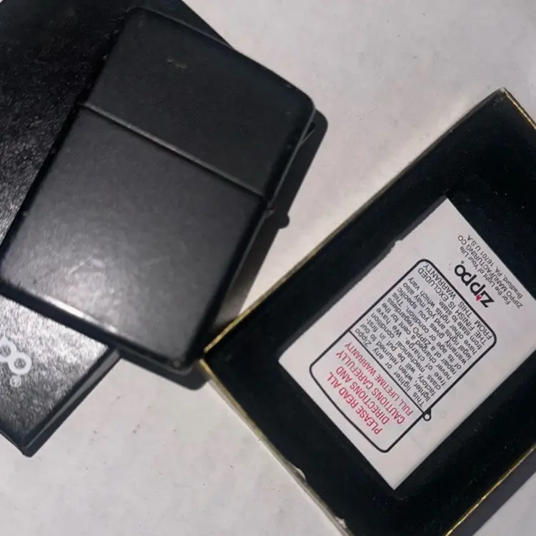 3x Zippo Matte Black , Gold & Unknown Design Silver