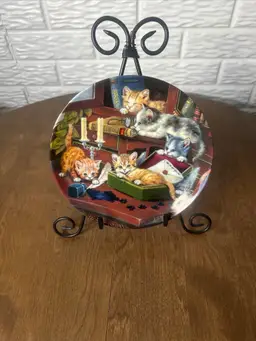 Study Break 8" Kittens Bradford Exchange porcelain Litter Rascals plate
