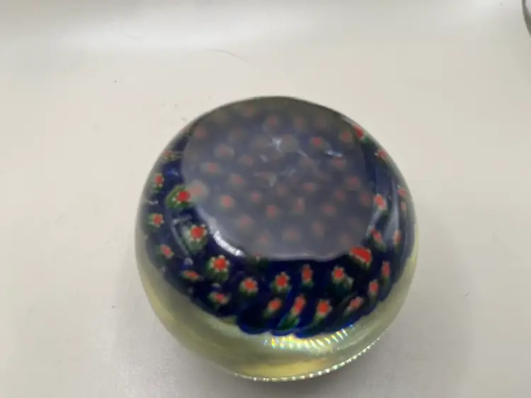 Vintage Millefiori Art Glass Paperweight