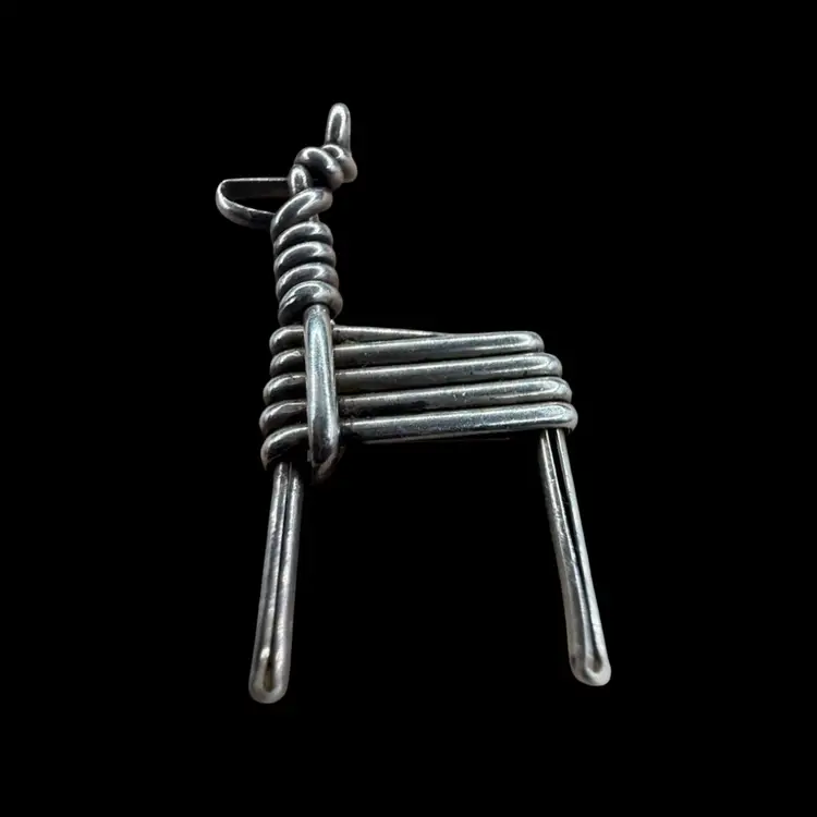 Vintage Sterling Silver Native Hopi Petroglyph Animal Handmade Pendant