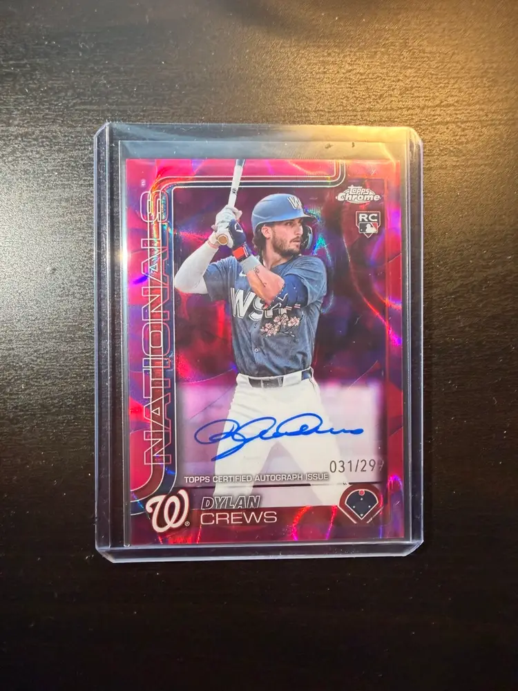 Dylan Crews 2025 Topps Chrome Update Magenta Purple Lava Lamp Rookie Auto /299
