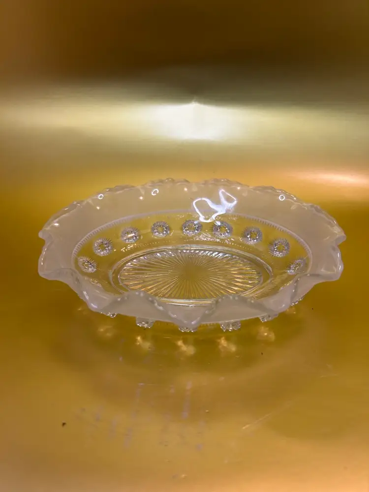 Vintage Davidson Glass Blackberry Prunt Fruit Bowl Clear Glass