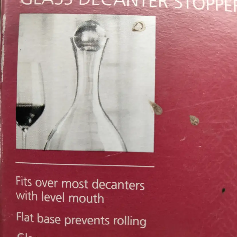 Wine Enthusiast Clear Crystal Ball Stopper For Wine Carafes Krosnos Poland 2.5"