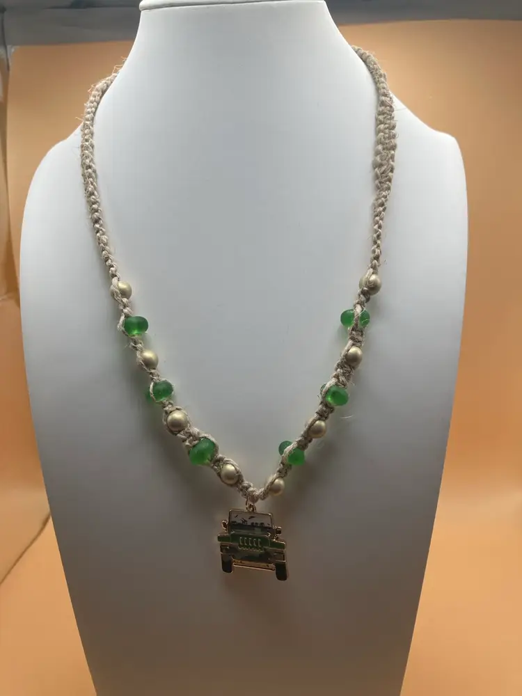 Safari Jeep Hemp Necklace