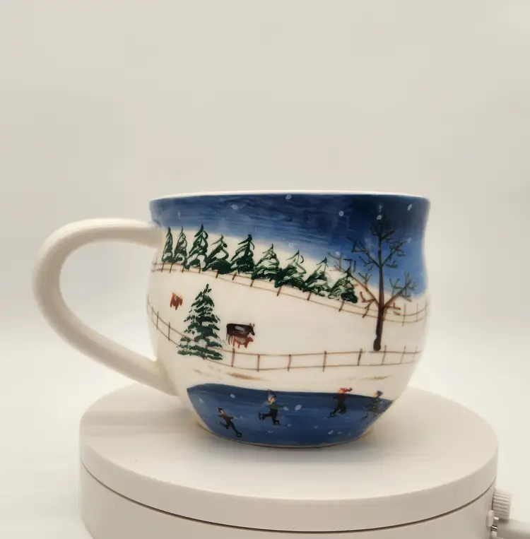 Bath & Body Works 1998 Winter Scene Mug Dishwasher Microwave Safe Vintage