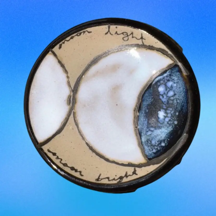 Anthropologie Moon Celestial Trinket Dish “Moon Light Moon Bright”, 3”