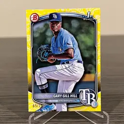 2025 Bowman Gary Gill Hill 65/75 1st Bowman Yellow Bandana Pattern Tampa Bay Rays