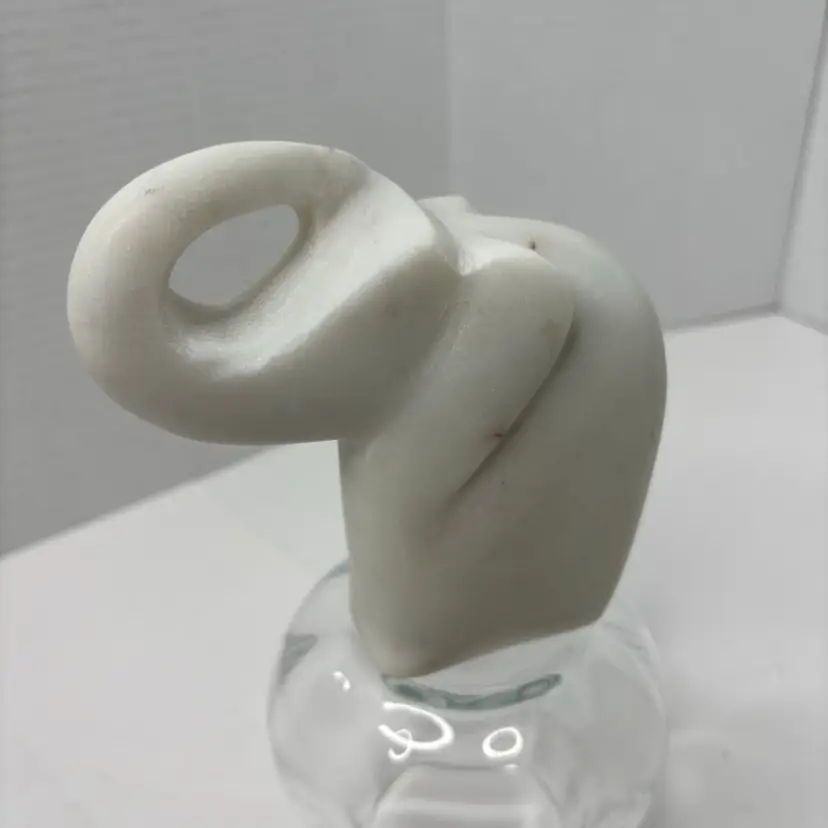 Carved Moonstone Trunk Up Elephant