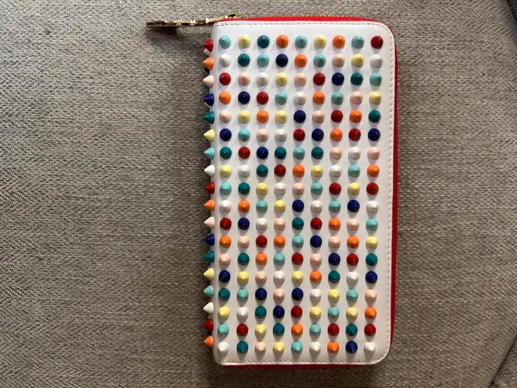 Christian Louboutin Multicolored Spikes Zip Wallet