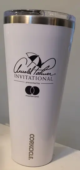 Arnold Palmer Invitational Corkcicle 24oz White stemless tumbler 9 Hours Cold 3