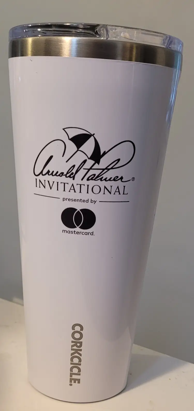 Arnold Palmer Invitational Corkcicle 24oz White stemless tumbler 9 Hours Cold 3
