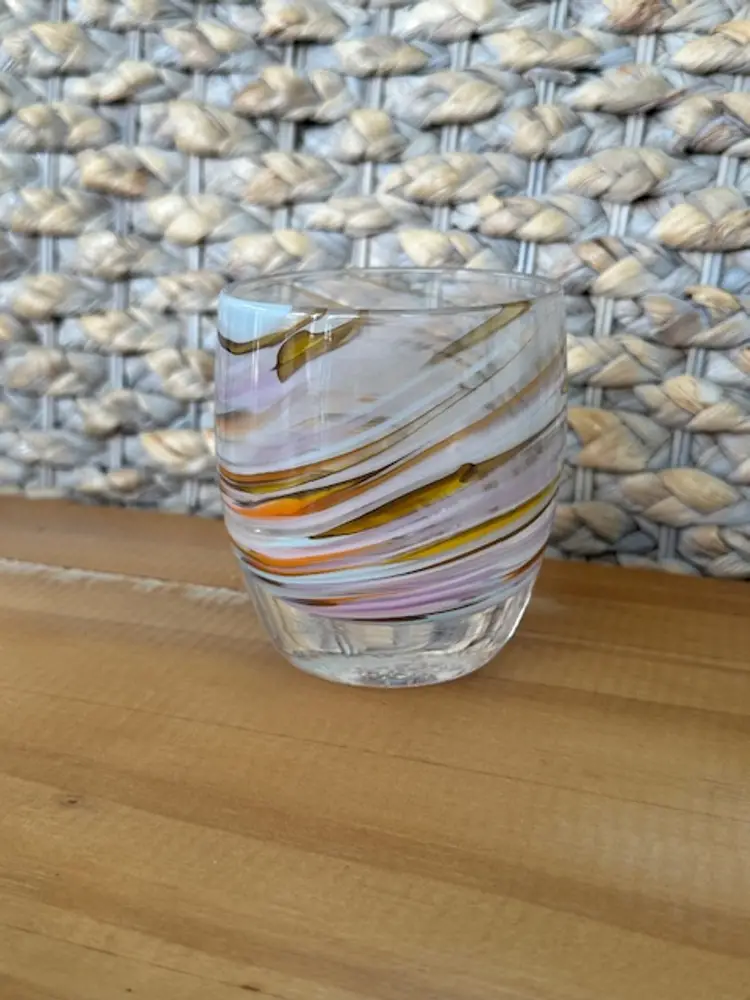 Glassybaby “Living Color” 2220 Hand Blown Candle Holder Made in USA