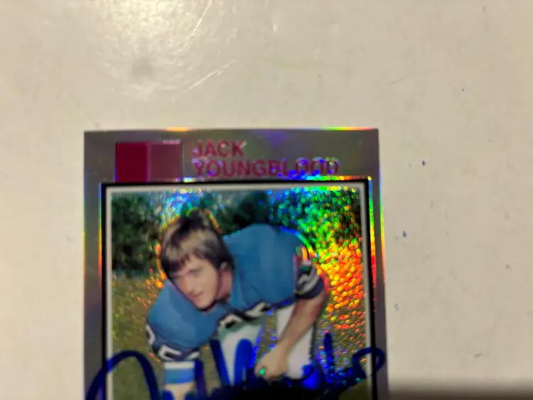 2001 Topps Archive Reserve Jack Youngblood, Los Angeles, Rams Signed With Inscription "HOF 01"