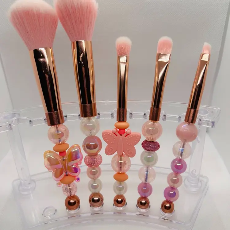 Beaded Butterfly Makeup Brush 5 Piece Set