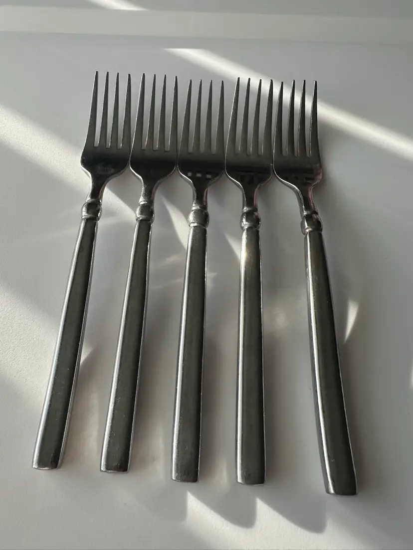 5 Dinner Forks International Radial Stainless