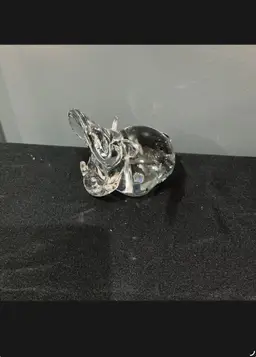 Vintage Clear Glass Hippo Figurine – Holiday Imports Taiwan – Mid-Century Modern