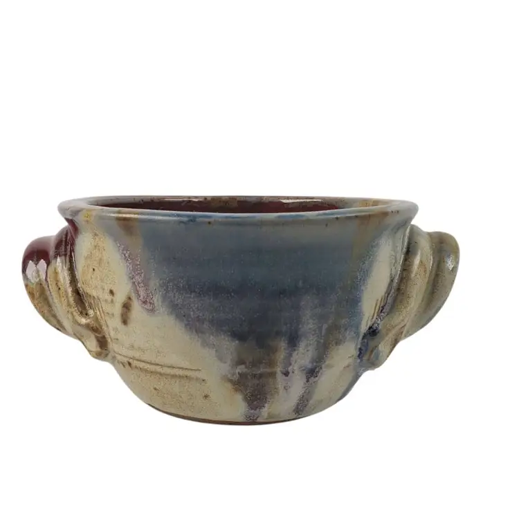 Ayers Studio Art Pottery Bread Baking Bowl Ceramic 6 1/2" Handmade in USA Signed 2006