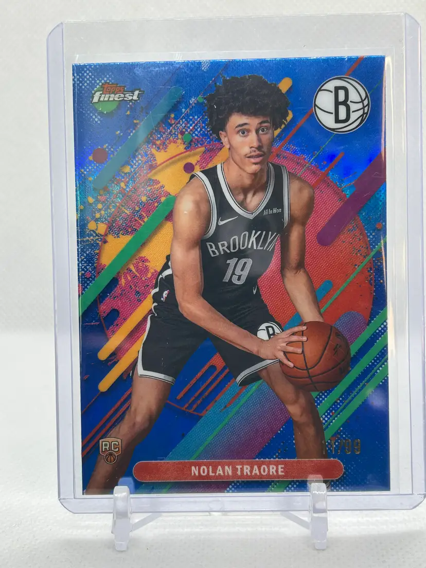 Nolan Traore 2025-2026 Topps Finest Blue Refractor /99 (Rare) Rookie Brooklyn Nets