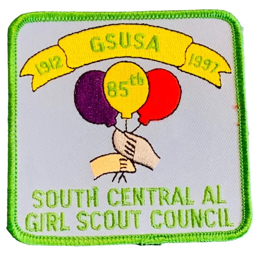 Vintage Scouting Fun Patch : GSUSA 1912-1991 85th South Central AL Girl Scout Council 