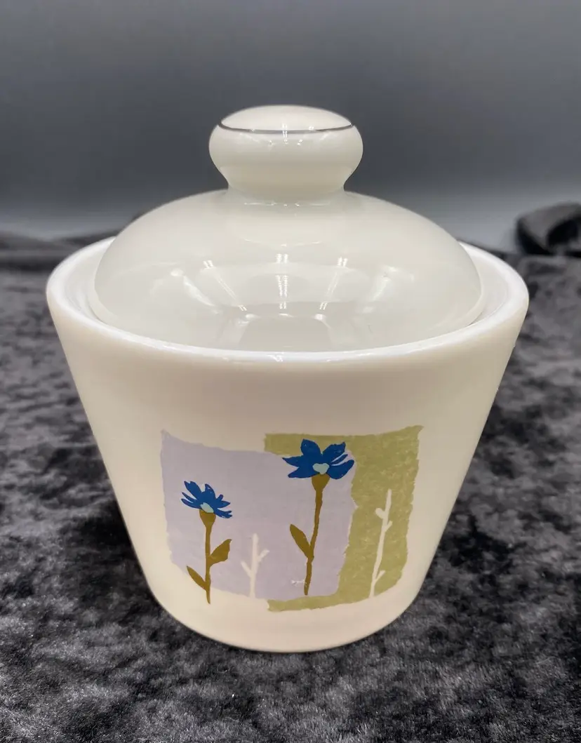 Floral Ceramic Covered Bowl (Sugar), Purple/Green/ Blue Flowers, Bed Bath Beyond