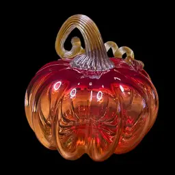 16. Hand Blown Glass Pumpkin -1/2” Tall