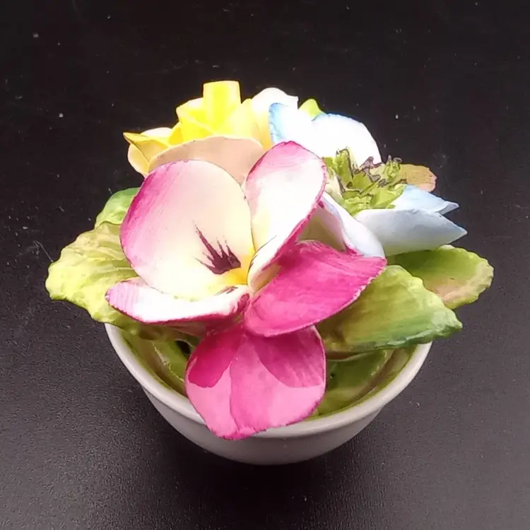 Coalport bone china pot of flowers