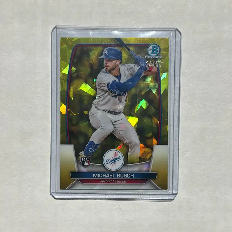 Michael Busch Bowman Chrome Sapphire RC Yellow /50
