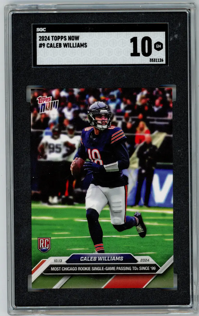 2024 Topps Now CALEB WILLIAMS RC Rookie #9 BEARS SGC 10 GM