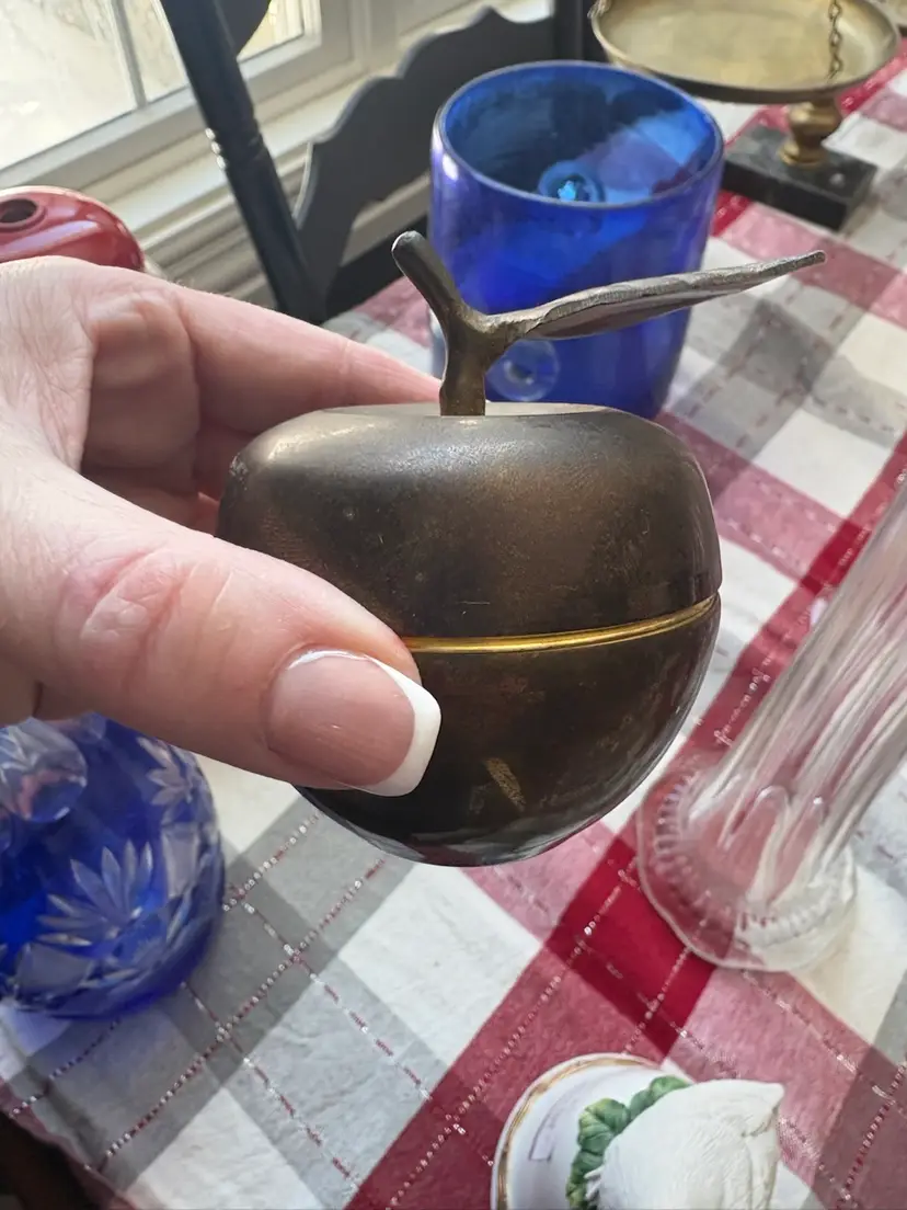Brass Apple Trinket Box