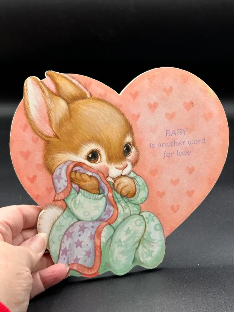 Vintage HALLMARK Bunny Love Wall Plaque for Baby Toddler Room 1985
