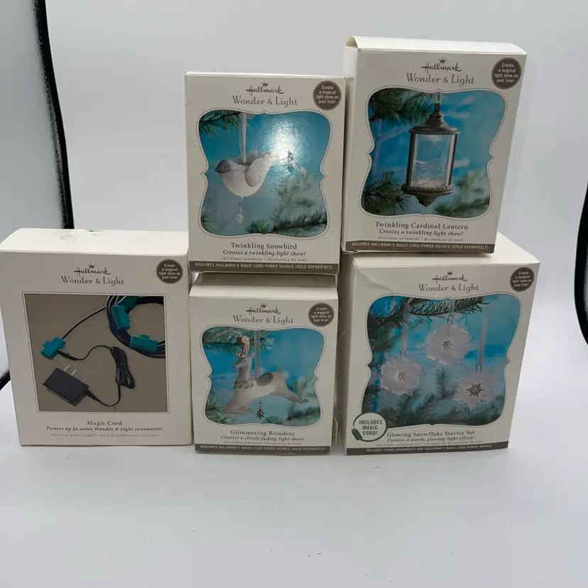 Hallmark Christmas Ornaments with Power Cord Wonder & Light Bundle