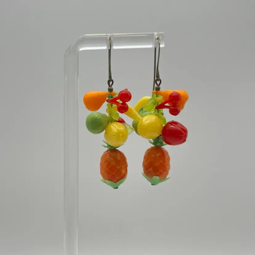 Summer - #129 “Tootie Fruity" Series - Handmade by Me -- Vintage Plastic Earrings