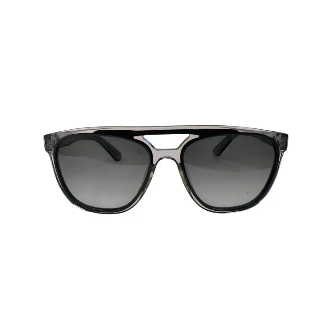 Ferragamo Clear & Black Pilot Sunglasses