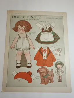 Dolly Dingle St. Patrick's Day Paper Doll Sheet