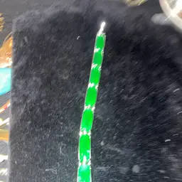 Vintage Green With Silvertone Bracelet 6 1/4 Inches Green Stones Glow