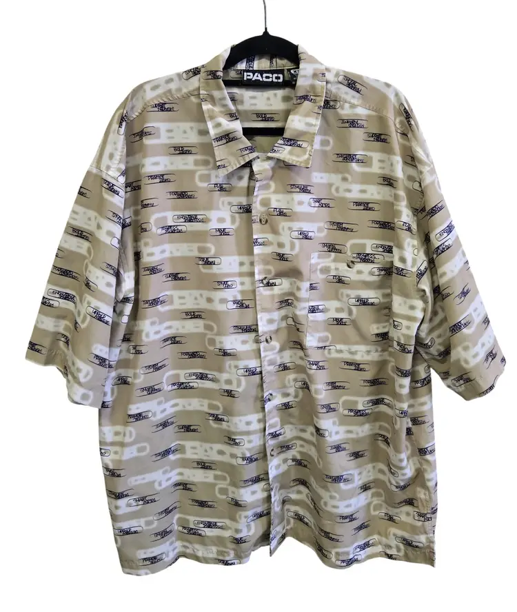 Vintage 90's Men's PACO Jeans Co.Button Down Shirt Hip Hop Size XXL