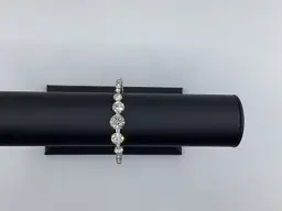 #24 My 1st Show Cuff Bracelet Clear Graduating Rhinestones Silver-tone