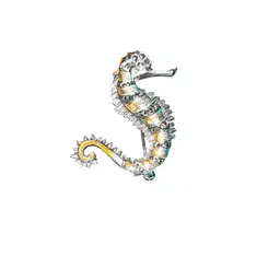 Sterling & Marcasite Seahorse Brooch 1.5”